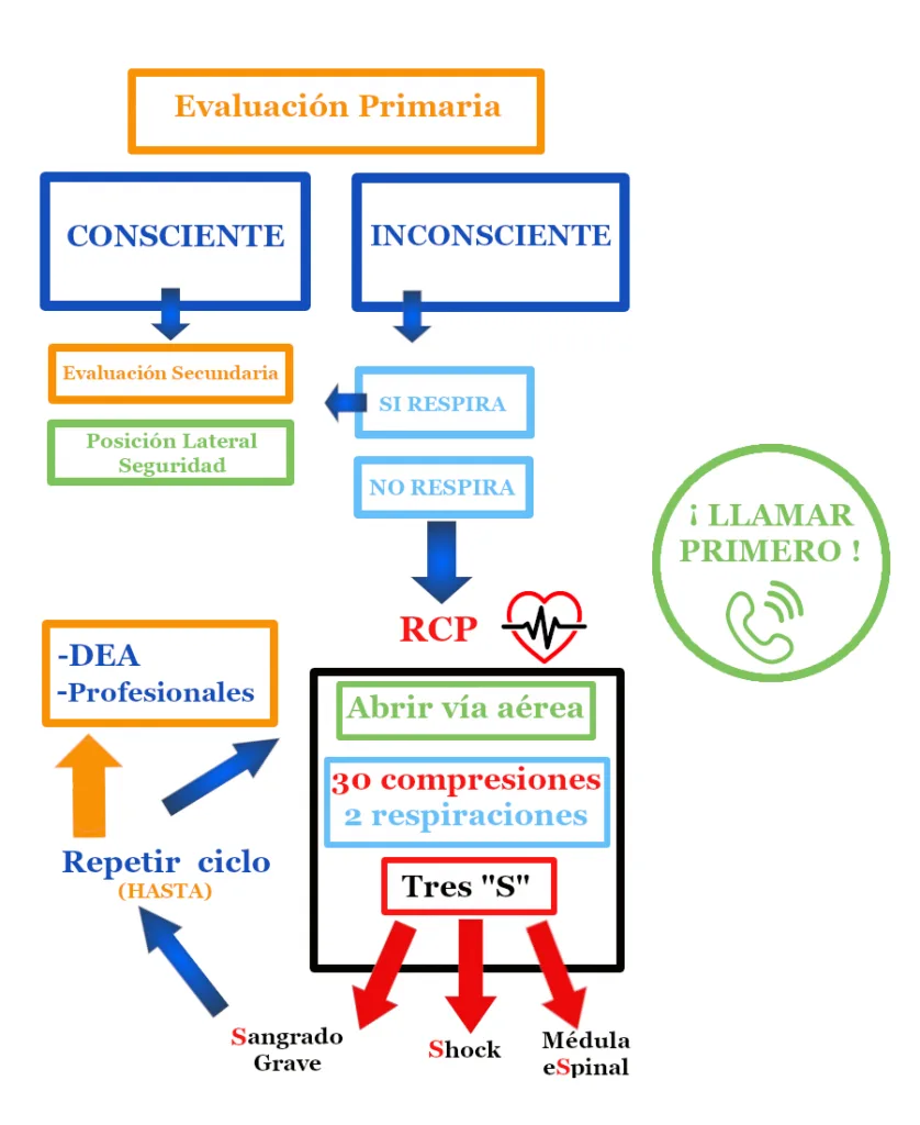 Esquema de Atención Primaria en auxilios de emergencia