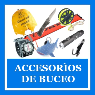 Acceso a todos los complementos o accesorios de buceo
