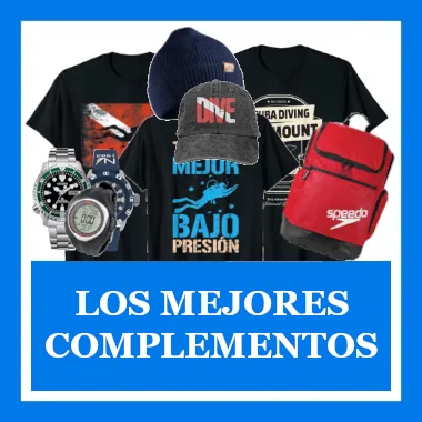Enlaza con multitud de complementos de buceo, relojes, ropa, gorras y diversos accesorios relacionados con el buceo a nivel de diseño